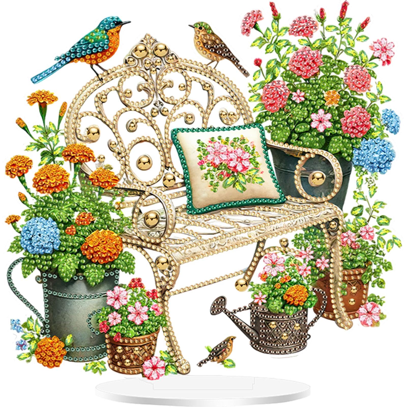 Acrylic Special Shaped Colorful Pattern Table Top Diamond Painting Ornament Kits Diamond Painting Desktop Ornaments Kit for Table Decoration