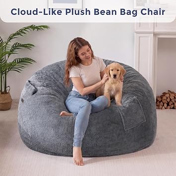 MAXYOYO Bean Bag Chair, Soft Bean Bag Sofa with Supportive Foam Filling