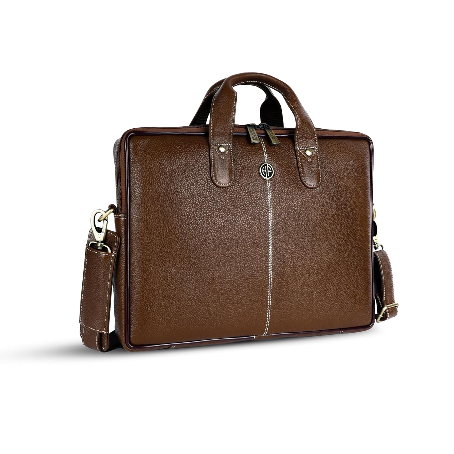 HAMMONDS FLYCATCHER Men Genuine Leather Office Bag – Laptop Bag – Padded Laptop Compartment, Fits 14 Inch Laptop – Adjustable Strap, 1 Year Warranty – Office, Travel, Daily Use – Brushwood, Brown HAMMONDS FLYCATCHER Men Genuine Leather Office Bag – Laptop Bag – Padded Laptop Compartment, Fits 14 Inch Laptop – Adjustable Strap, 1 Year Warranty – Office, Travel, Daily Use – Brushwood, Brown