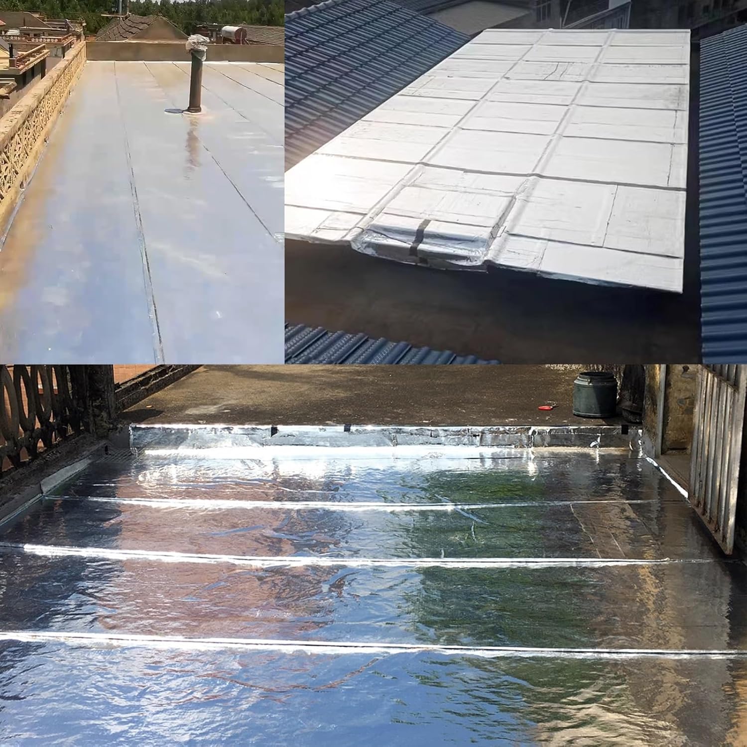 Asphalt Tape,Self-Adhesive Roof Sealant,Modified Bitumen Waterproofing Membrane Roll,Parking Lot, Roof, All Weather,Crack Repair,Simple Application(THK1.2mm/W0.2*L10m)