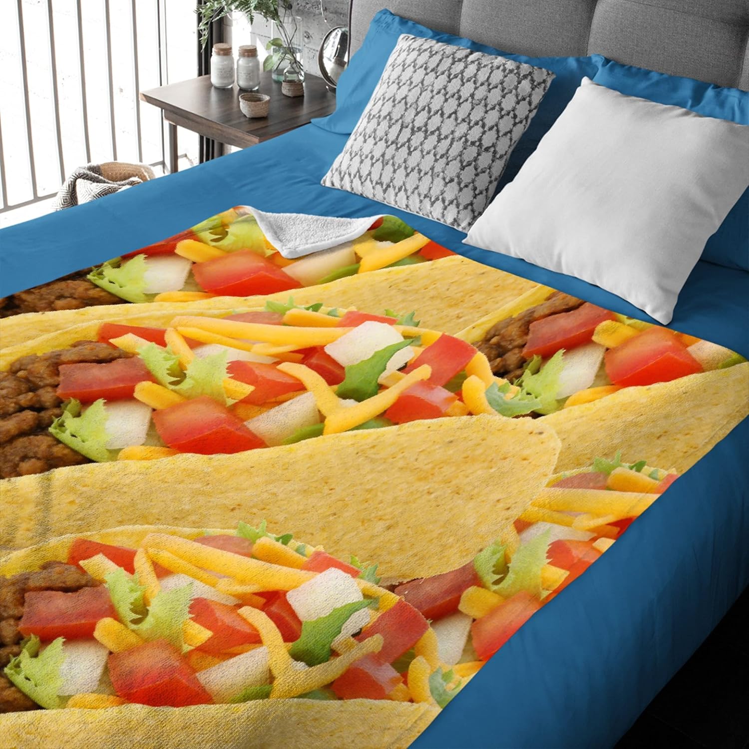 Taco Blanket Throw, Funny Food Blanket Gift for Daughter and Son, Ultra