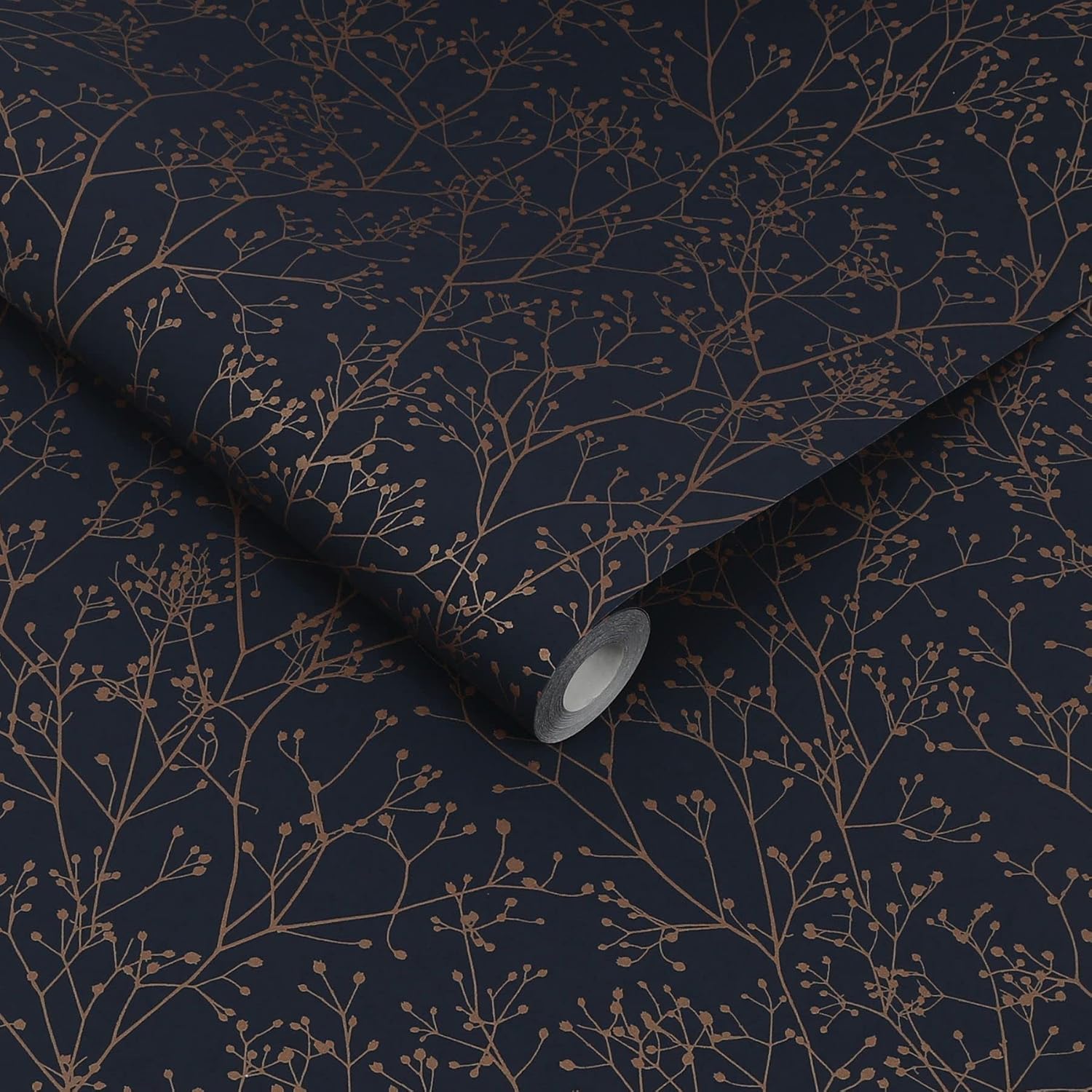 Gypsophila Midnight and Copper Removable Wallpaper