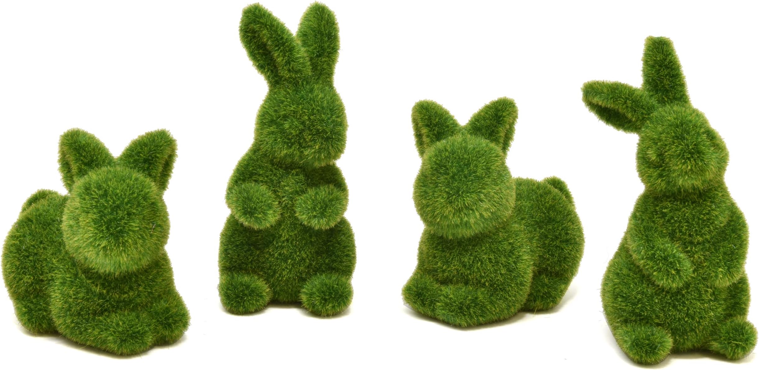 Nature Vibe 5 Inches Moss Bunny Easter Home Decor, Set of 12 Artificial Moss Easter