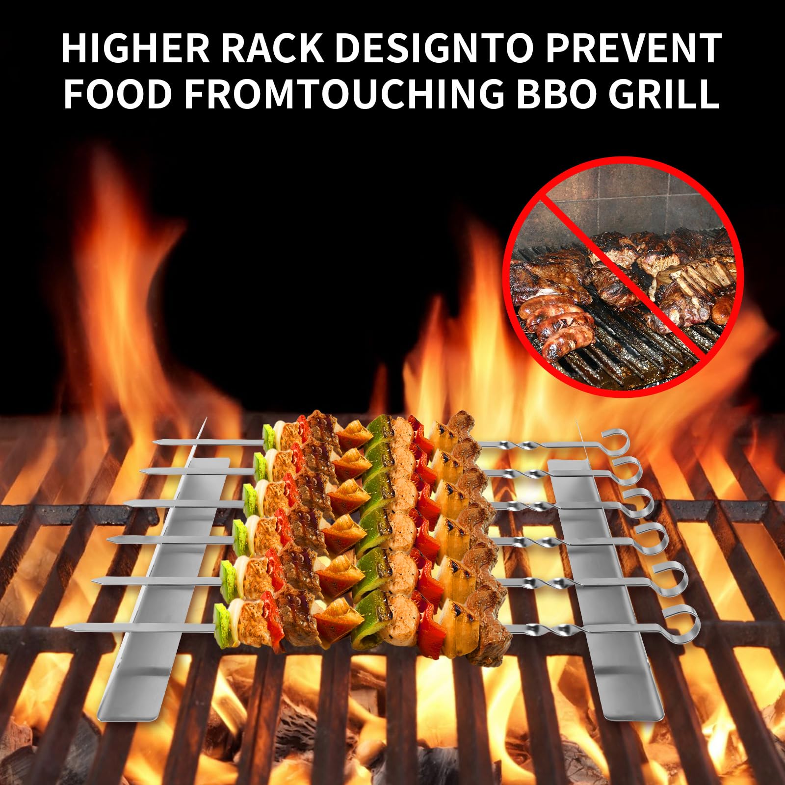 100 Spiedini In Bambù Per Barbecue - Lunghi 30cm, Ideali Per Grigliate - Foto 3