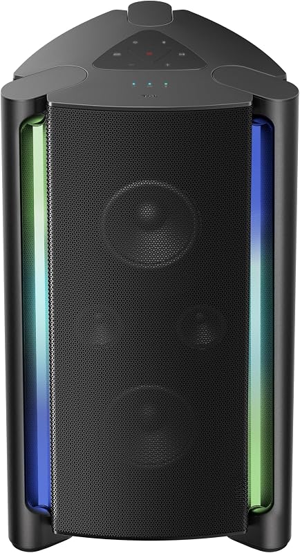 parlante portátil Bluetooth para fiestas TP200K con 5 espectáculos de luces dinámicas RGB, batería de 12 horas y clasificación IPX4 a prueba de salpicaduras