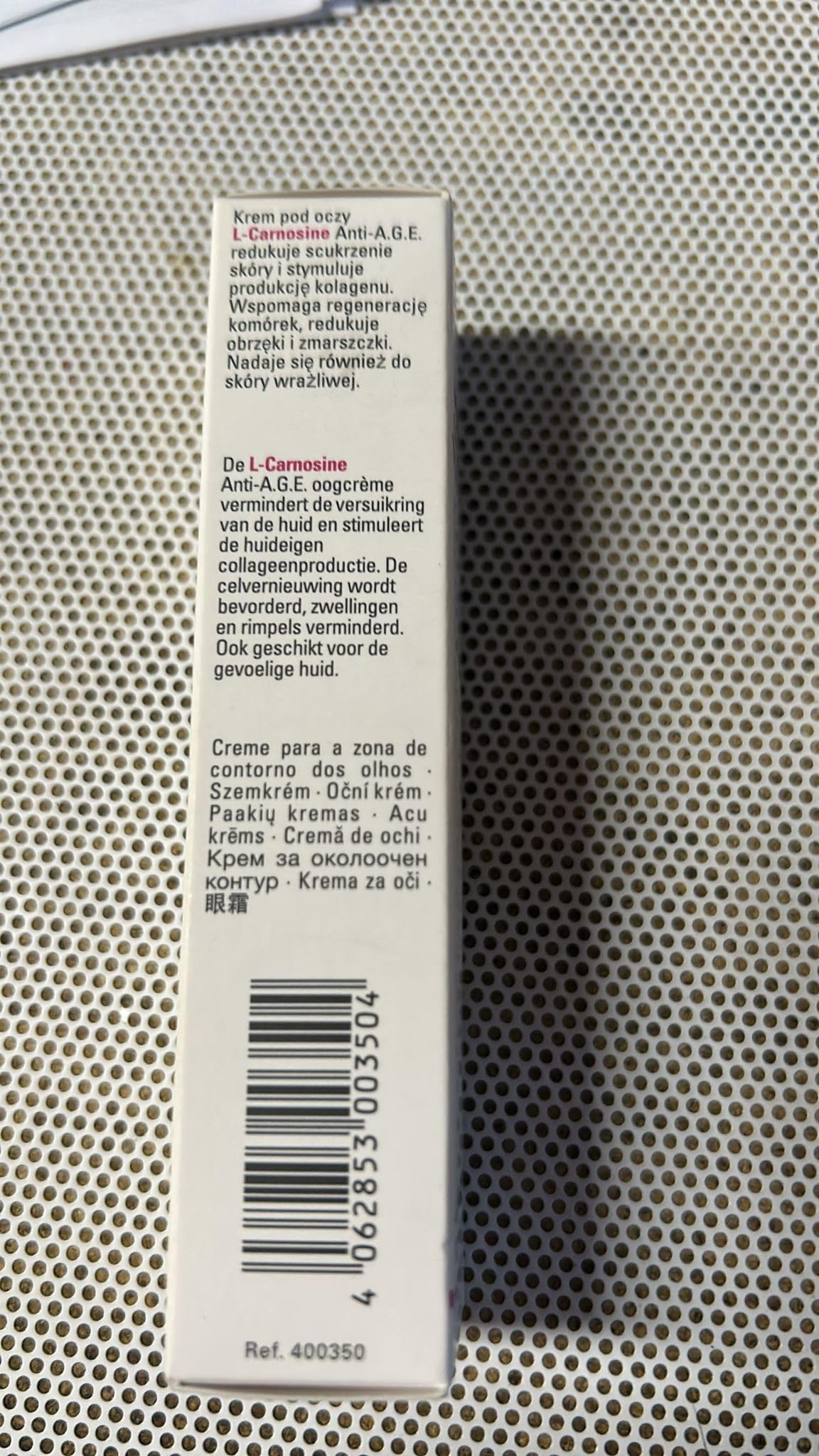 Dr. Susanne von Schmiedeberg L-Carnosine Anti-A.G.E. Eye Cream – Anti-Aging Pflege für die Augenpartie – 1 x 15 ml