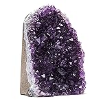 EMPORION Natural Amethyst (3 lb to 4 lb) - 4.5 to 7.5 Height - Crystal Clusters Stone from Uruguay Raw Geode Quartz - Deep Purple Color