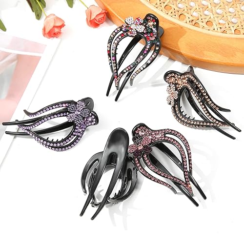 Miniatura 7 de Pinzas para el cabello planas French Concord  6 pinzas curvadas para el cabello antideslizantes con volumen fuerte para mujeres y niñas 5 piezas