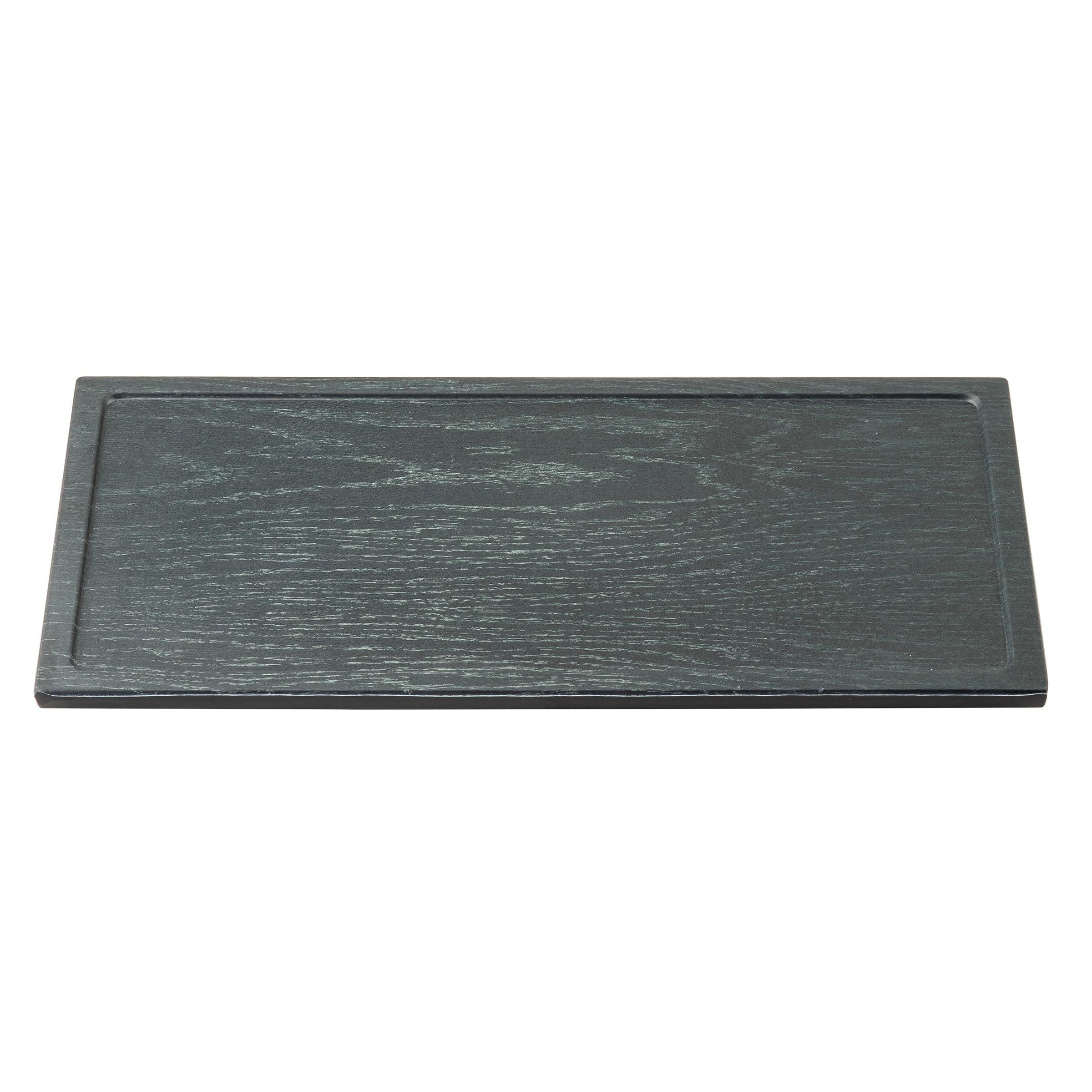 TableCraft Serving Tray, 12.75"x 6.875" x 0.625" Black Melamine with Onyx Decal, Fits Third Size Gastronorm Crates, Decorative Professional Serving Surface for Catering, Buffet, and Display