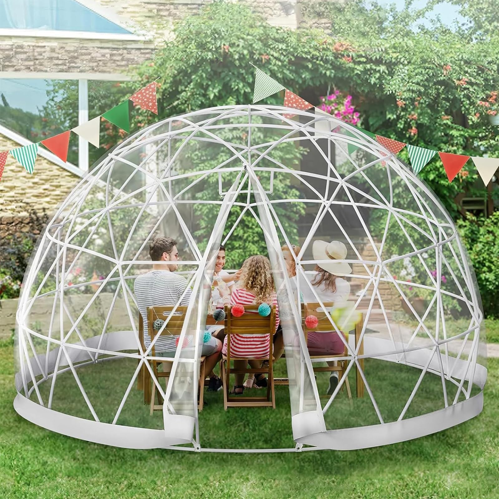 Garden Dome Gewächshaus, aufblasbares Zelt, 2,2 m, klares Blasenzelt mit Fenster für den Außenbereich, Hinterhof, Terrassen, Camping, Partys, Hochzeiten