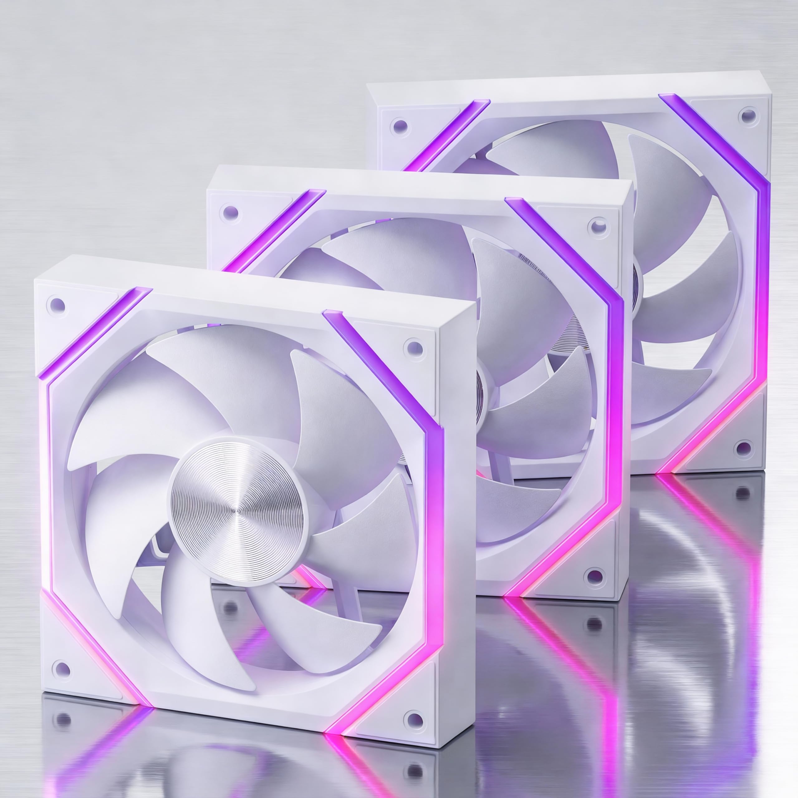 AsiaHorse Nyota Ventola per PC RGB da 120 mm, 3 pezzi [HDB] 2000 RPM/61.5 CFM/2,16 MMH2O ARGB Ventola 5 V3 PIN ARGB e 12 V4 PIN PWM, durata 50,000 ore