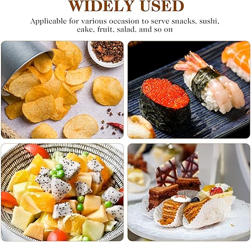 Miniatura 6 de Hemoton 200 platos desechables de madera de bambú, para barcos de madera, para barcos de sushi, barco de sushi, bandeja de servir de sushi, bandeja