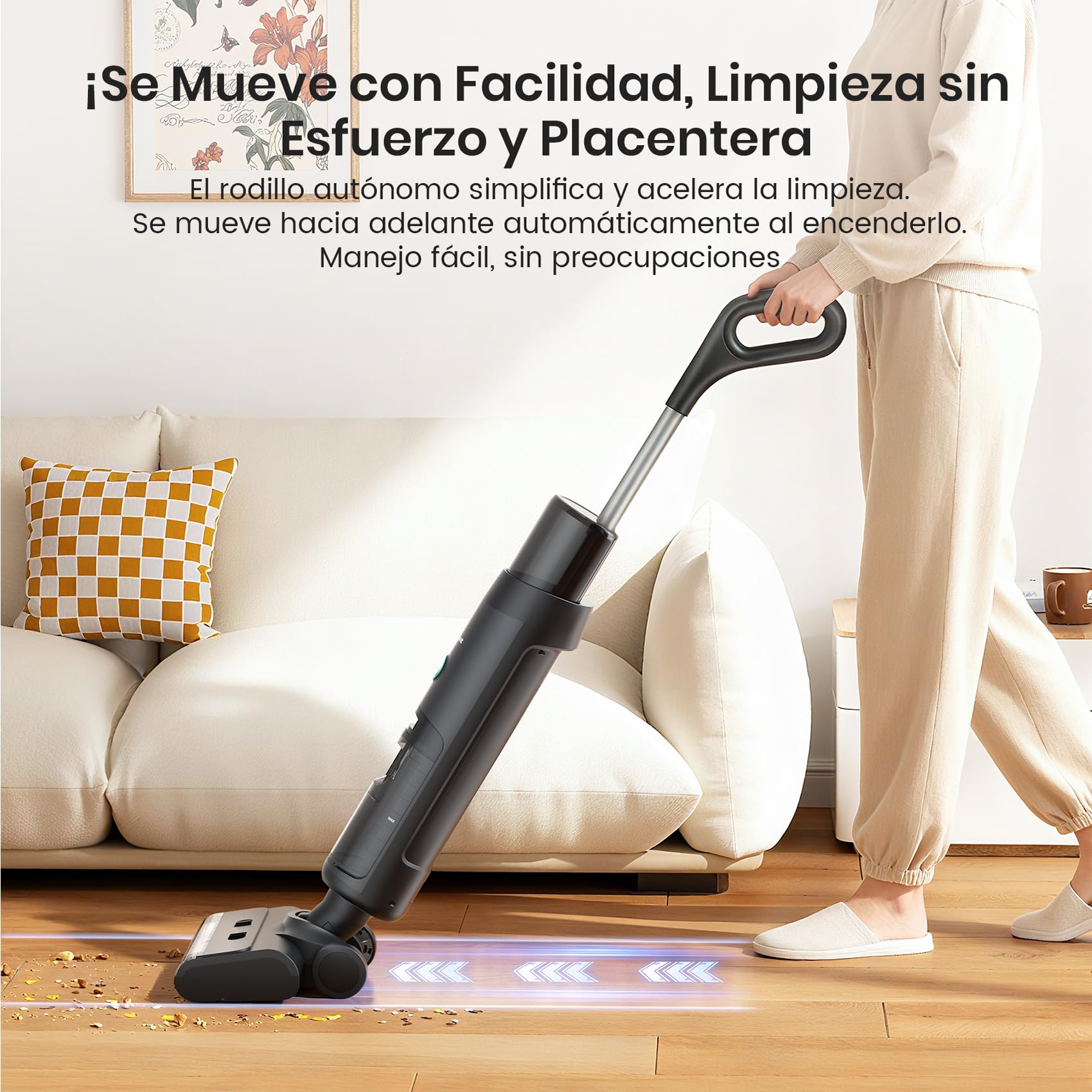 LEFANT LS200 Aspiradora Sin Cable,Aspiradora Vertical en Seco Húmedo con Batería,13 000 Pa, 216㎡, Depósito de Agua de 700 ml, 3 en 1 Barre Aspira Friega, 30 Min de Autonomía, Autolavado