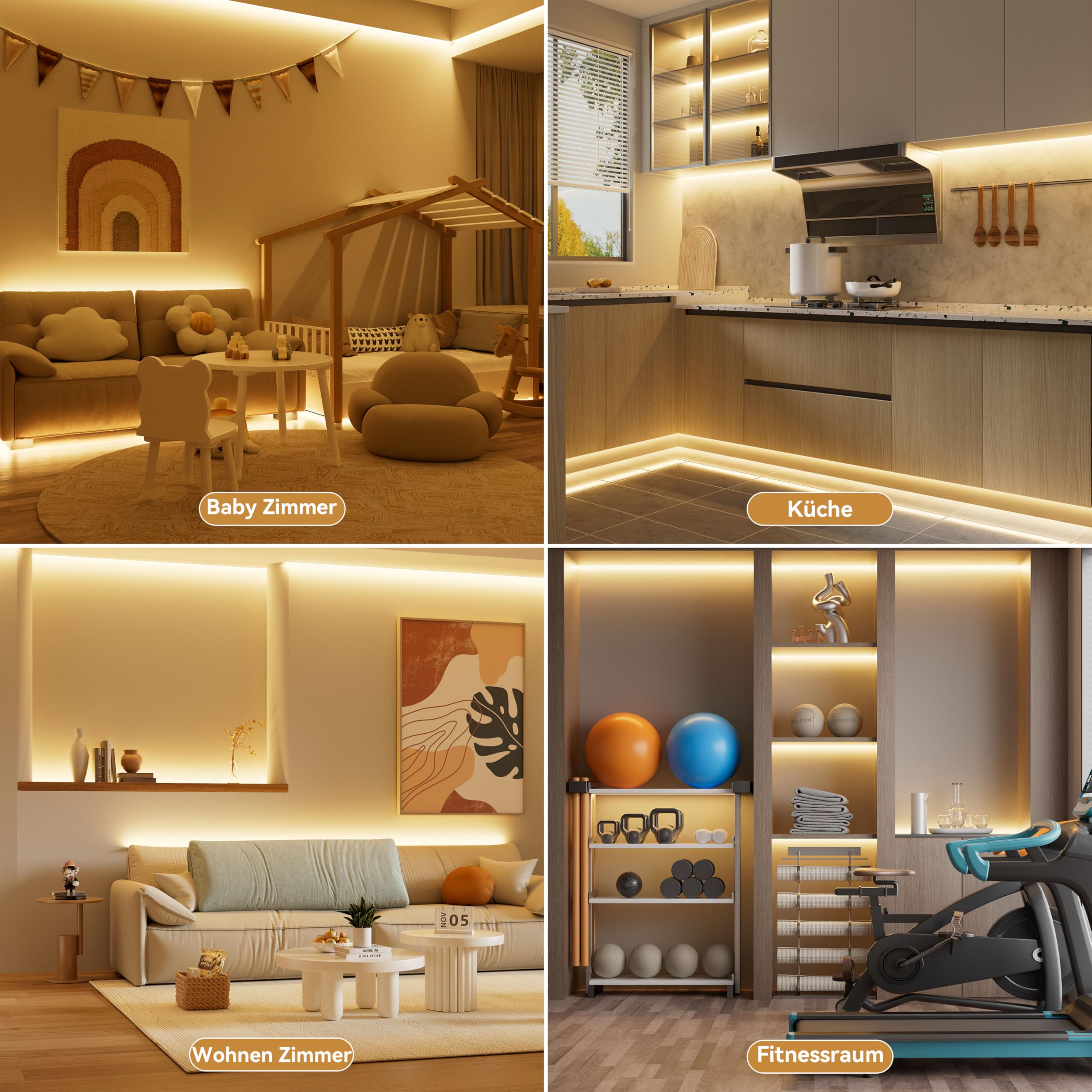 PAUTIX COB LED Streifen 2700K Warmweiss 5M,480LEDs/M Dimmbar 24V Weiß LED Streifen Licht Set mit RF Fernbedienung und Netzteil,CRI93+ Hell Unterbauleuchte für Home DIY Dekoration Timerfunktion.