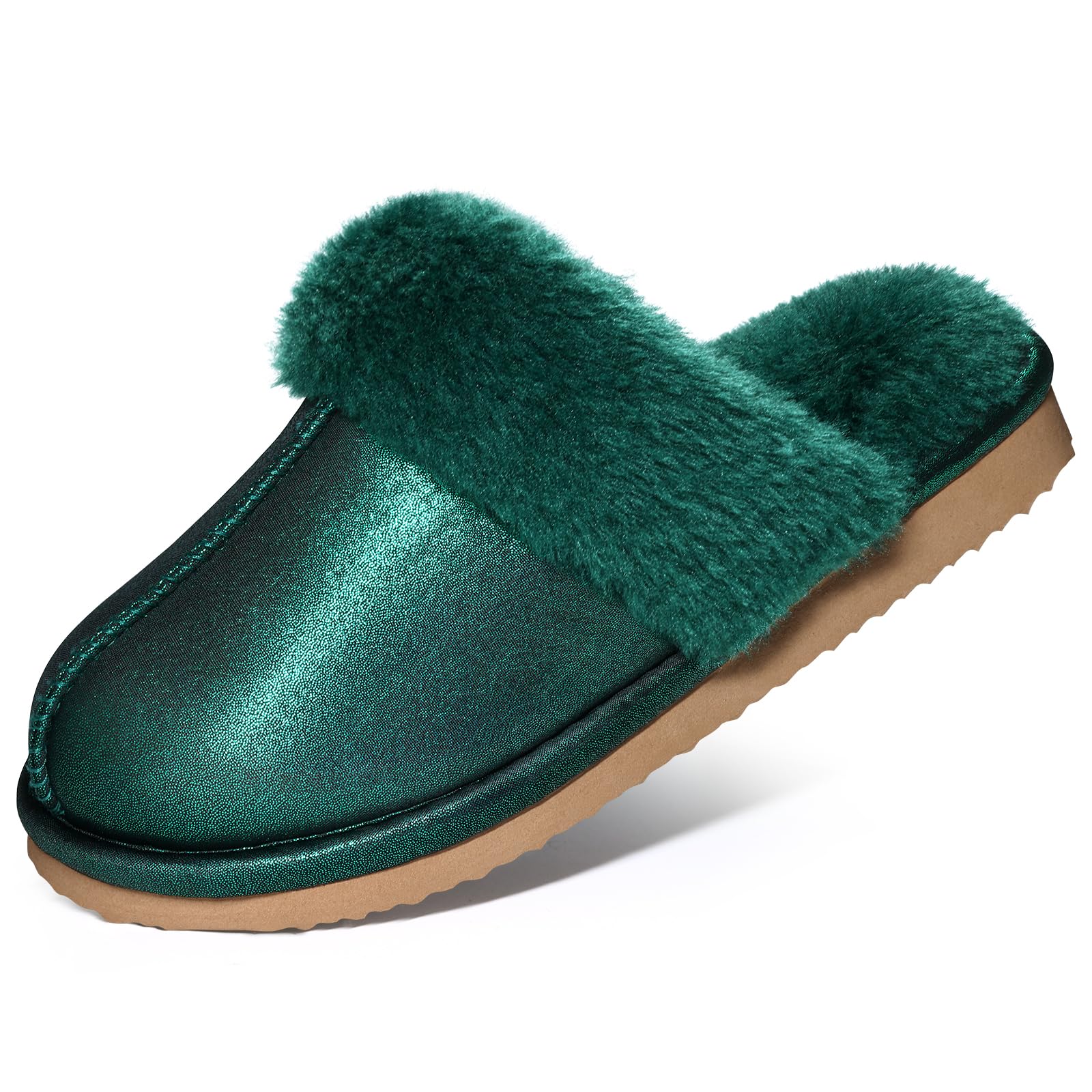 Litfun Fuzzy Memory Foam Slippers for Women Indoor Outdoor House Shoes