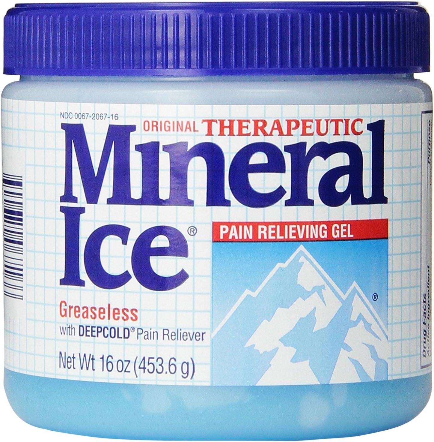 Therapeutic mineral ice greaseless pain relieving gel - 16 Oz