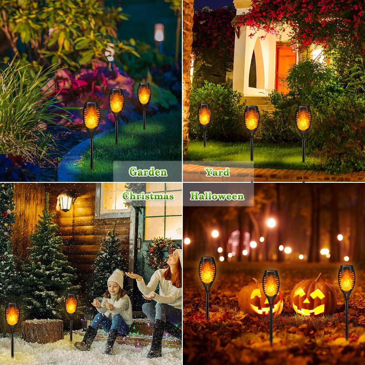 Condition photo showing New/Like New for lnryy outdoor solar lights, 6pack solar torch light with flickering flame
