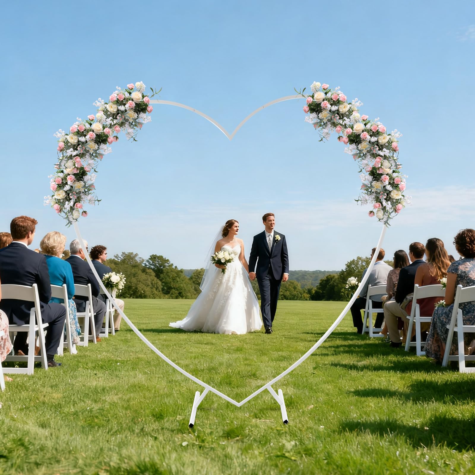 2 m łuk w kształcie serca na wesele, łuk weselny, metalowy stojak w kształcie serca, złota dekoracja na wesele, baby shower, urodziny, jubileusz