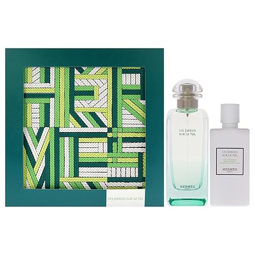 Hermes Un Jardin Sur Le Nil - Juego de regalo de 2 piezas de 3.4 onzas EDT en aerosol, loción corporal de 2.7 onzas