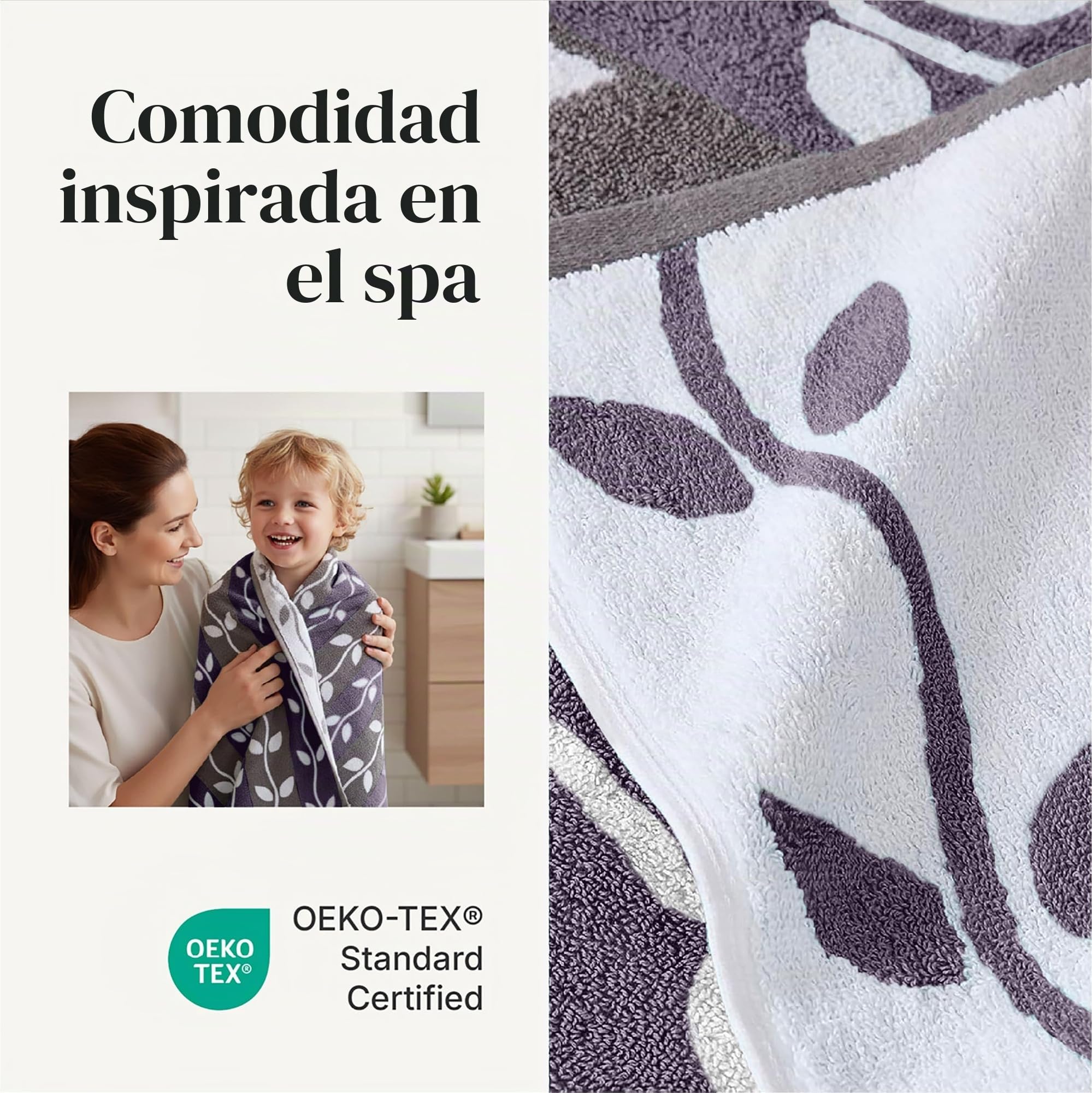 Modern Threads - Juego de Toallas de 6 Piezas, 100% algodón, Jacquard teñido en Hilo y Liso, Incluye 2 Toallas de baño, 2 de Mano, 2 paños, absorbentes, Secado rápido, Suaves y duraderas, Lavanda
