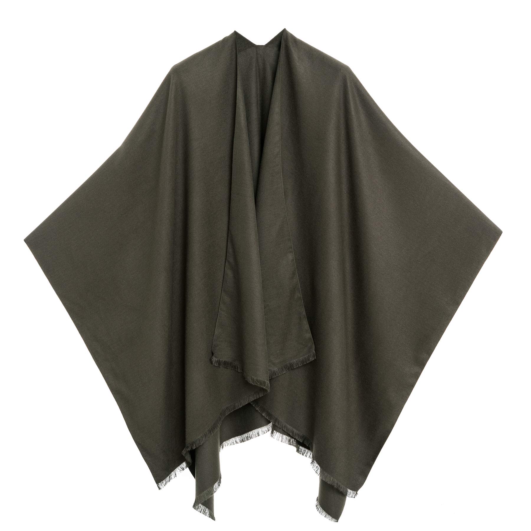 Melifluos Designed In Spain Poncho Da Donna Con Collo A Scialle E Mantello Ruana Con Cardigan Maglione Aperto Sul Davanti Per L'autunno Inverno (PC03-10)-image