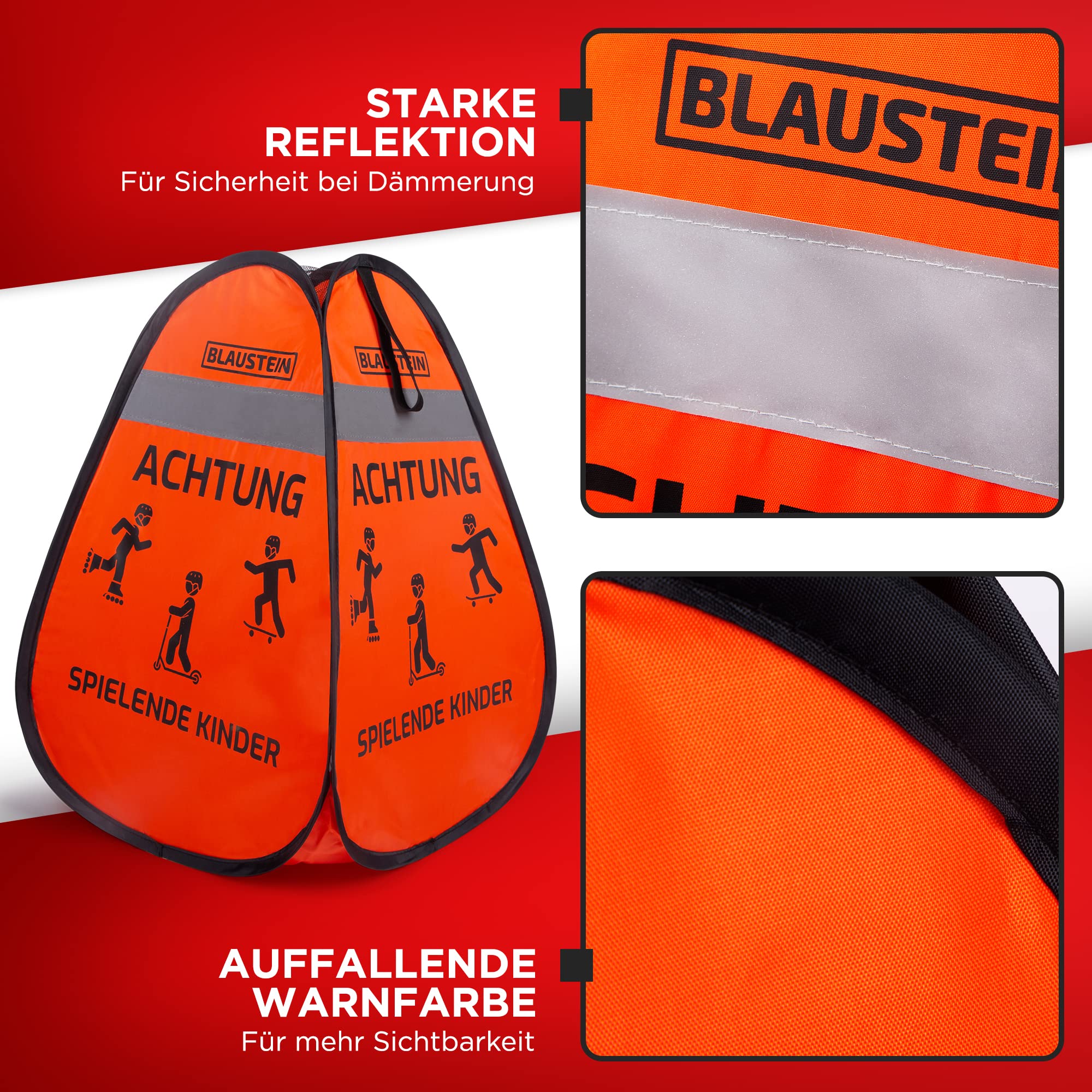 Blaustein Warnwürfel - Mehr Sicherheit für Kinder Straßenwarnschild Spielende Kinder