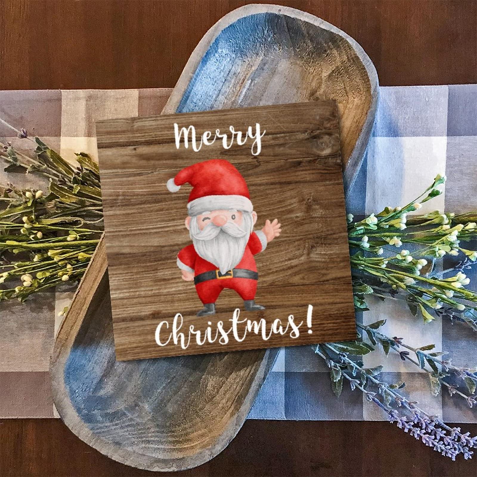 Panneau en bois Merry Christmas durable, decoration murale de fetes