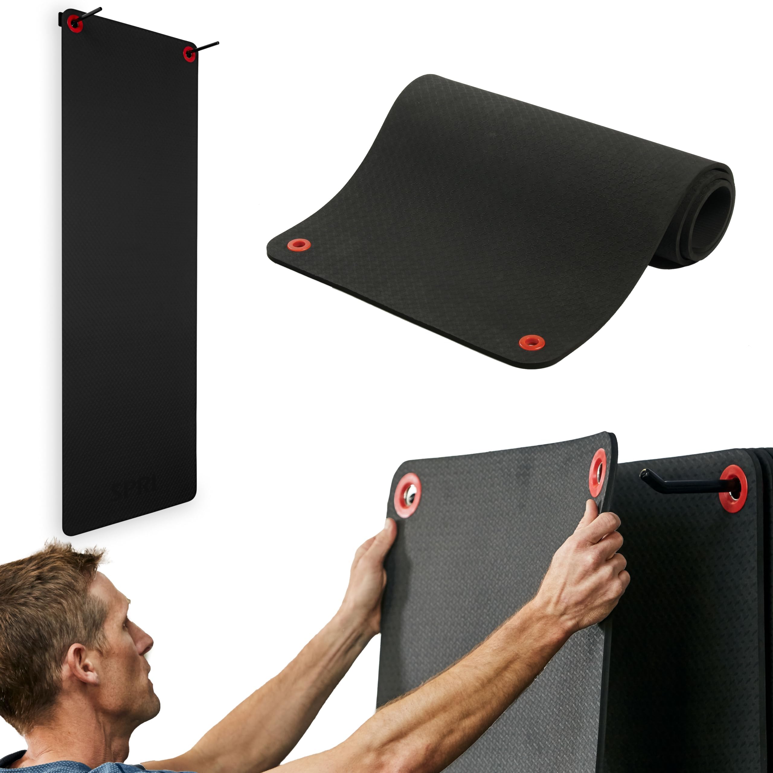Hanging Exercise Mat, Fitness & Yoga Mat for Group Fitness Classes, Commercial Grade Quality with Reinforced Holes (Available in 56" or 71" Length and 3/8" or 5/8" Thickness)