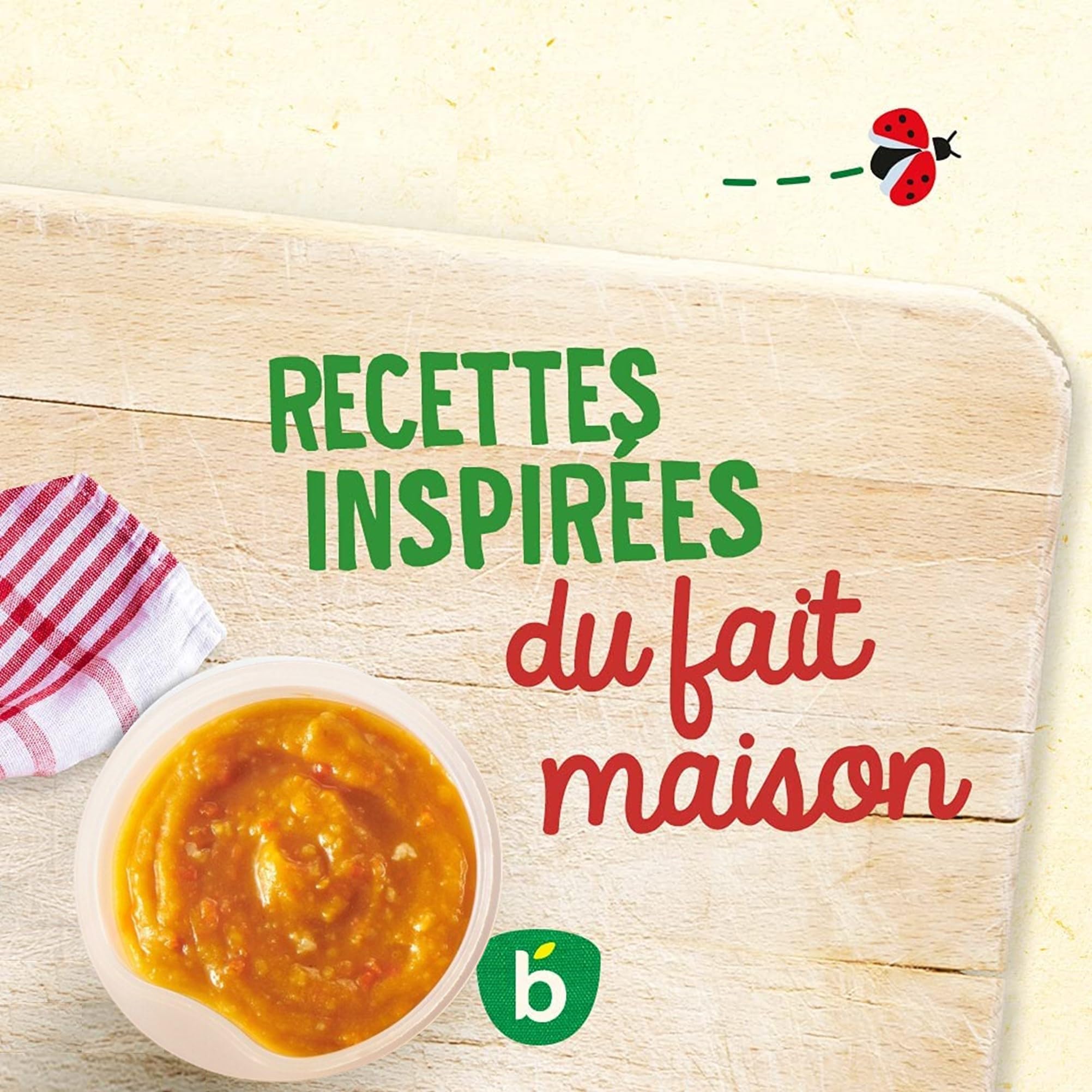 BLÉDINA - Bols - Repas Midi Bébé - Petits Pois, Boulghour et Poulet Noisette de Beurre - dès 12 Mois - sans Sel Ajouté - 12 x 200 g - 4