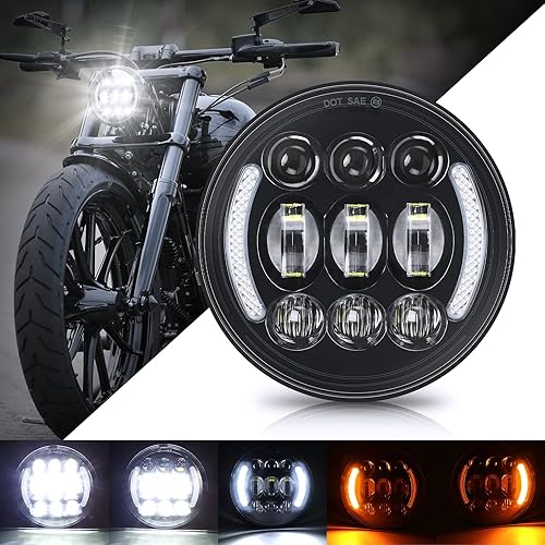 Miniatura 9 de SUPAREE Faro delantero LED de 5.75 pulgadas para motocicleta, Plug & Play, 5-3/4 pulgadas, compatible con Dyna Softail Deuce Wide Glide Sportster