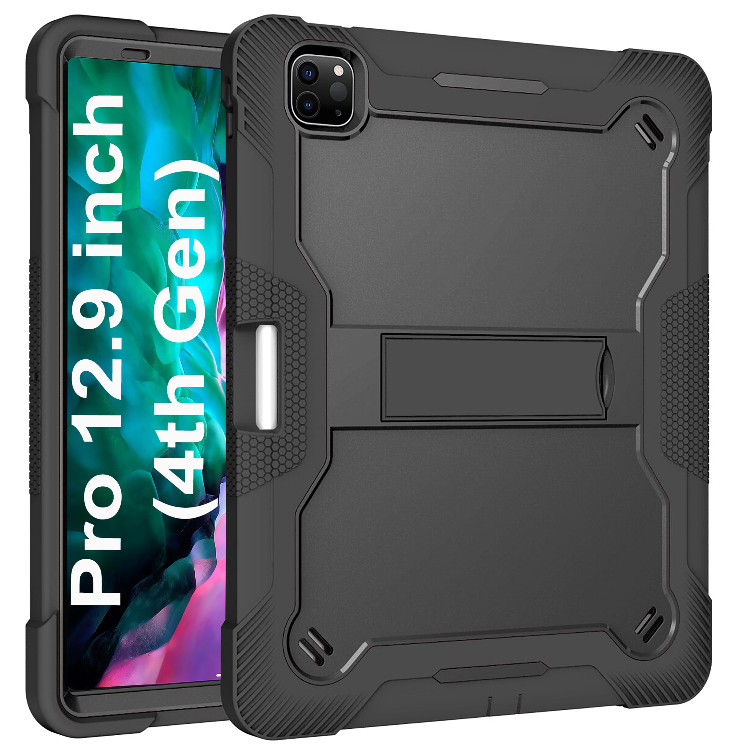 TGK Slim Heavy Duty Shockproof Protection Kickstand Hybrid Case Cover for iPad Pro 2020 12.9 inch 4th Generation Black (B0CR6TFM5N) Amazon Price History, Amazon Price Tracker