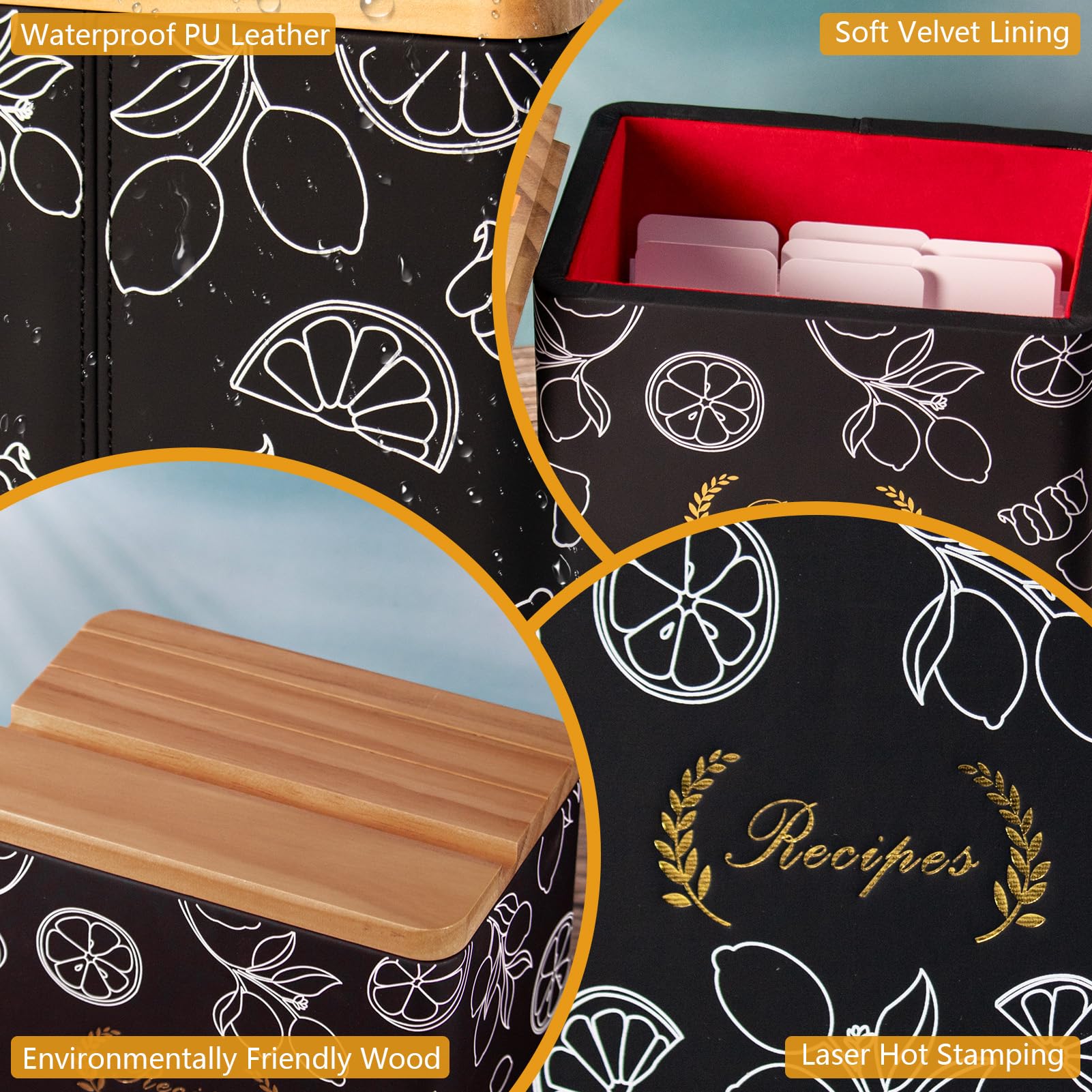 Recipe Box with Cards & Dividers - Wedding Gift -6 Recipe Box with Cards & Dividers - Wedding Gift -6