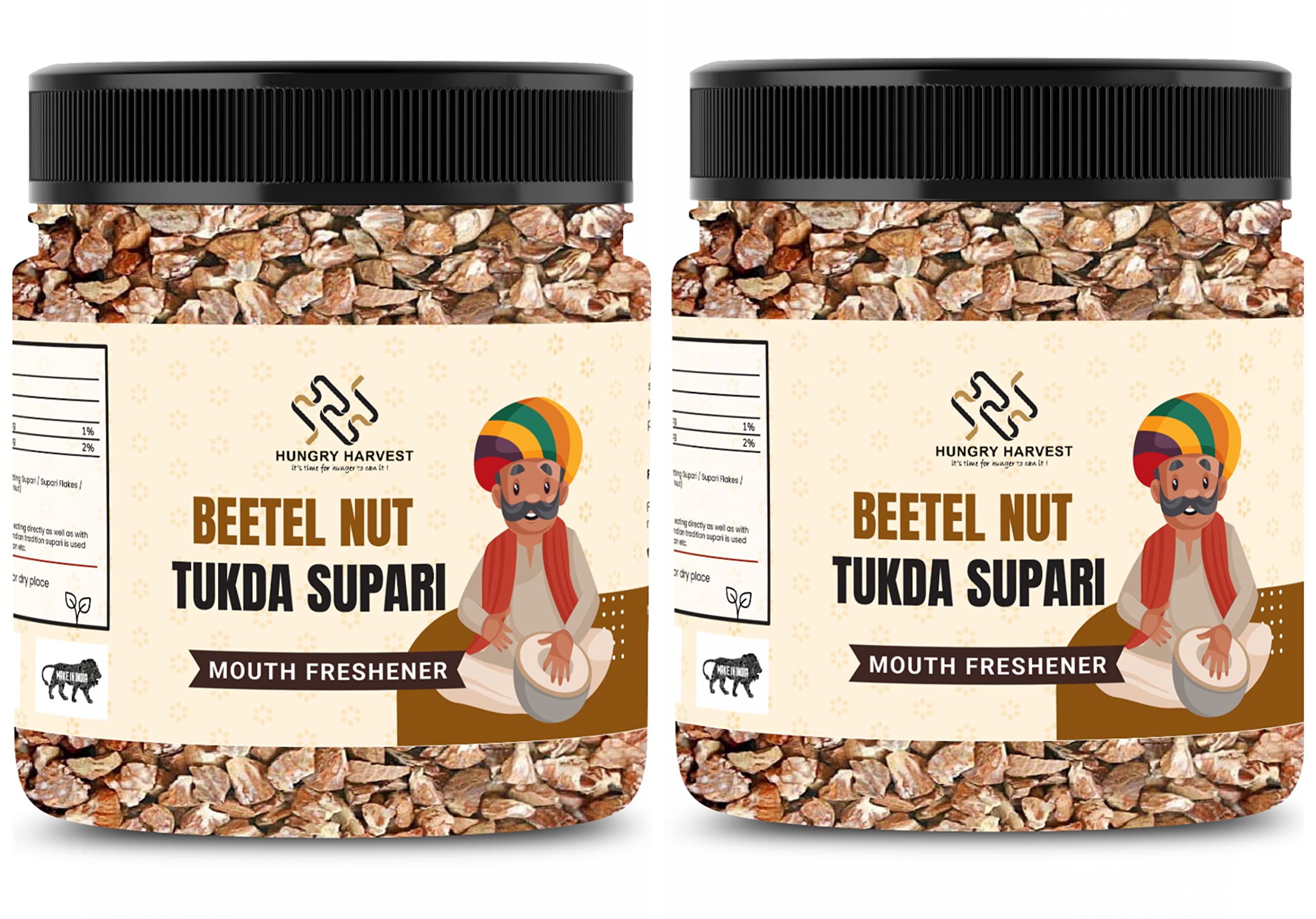 Hungry Harvest Supari Tukda/Betel Nut/Arecanut Bites |Kachhe Supari Tukda/Tukda Supari [Jar pack] (500 Grams (Pack of 2 of 250 Grams))