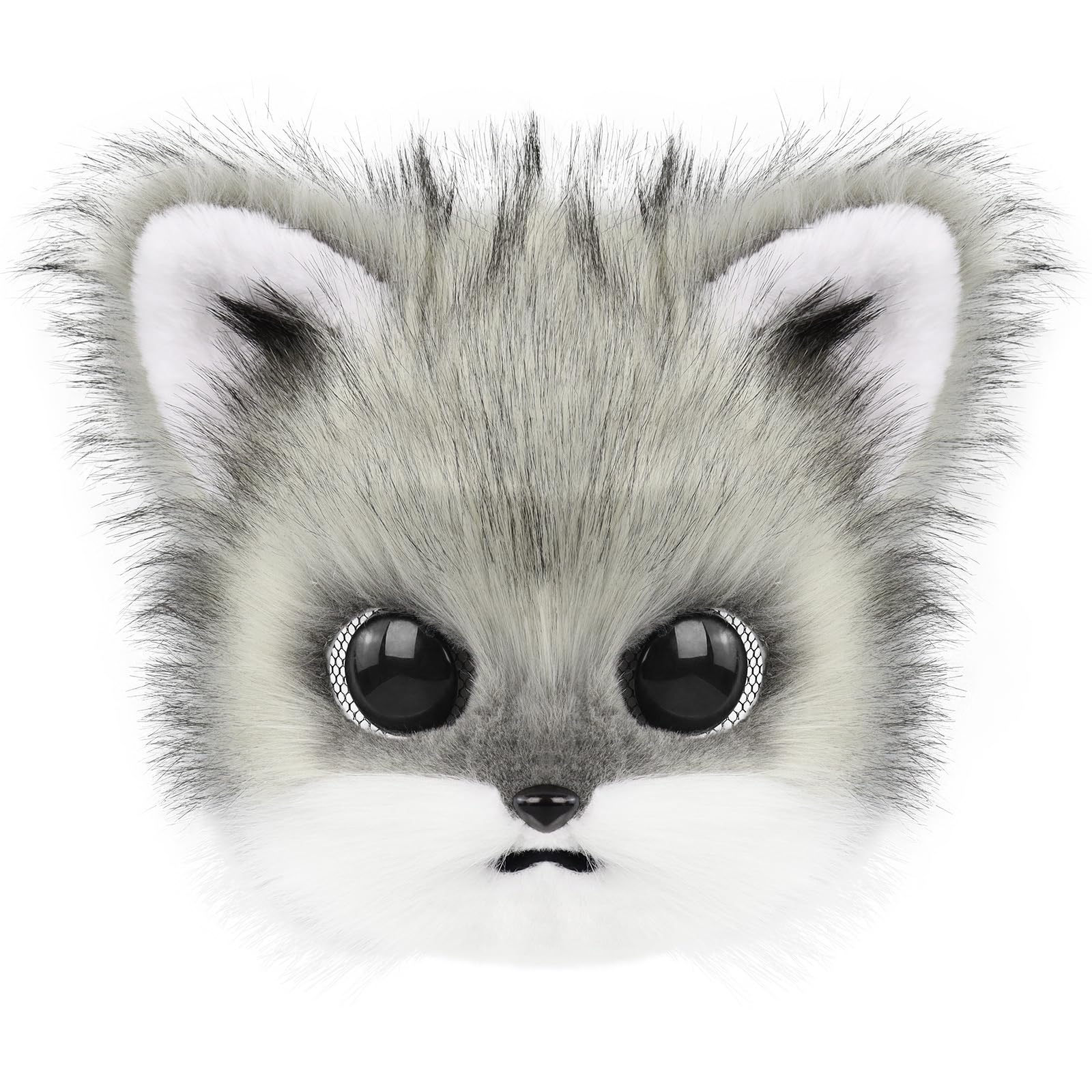 Masque facial en tissu respirant pour un port prolongé, adapté pour le cosplay, Halloween et les spectacles sur scène, masque de tête de chat en peluche