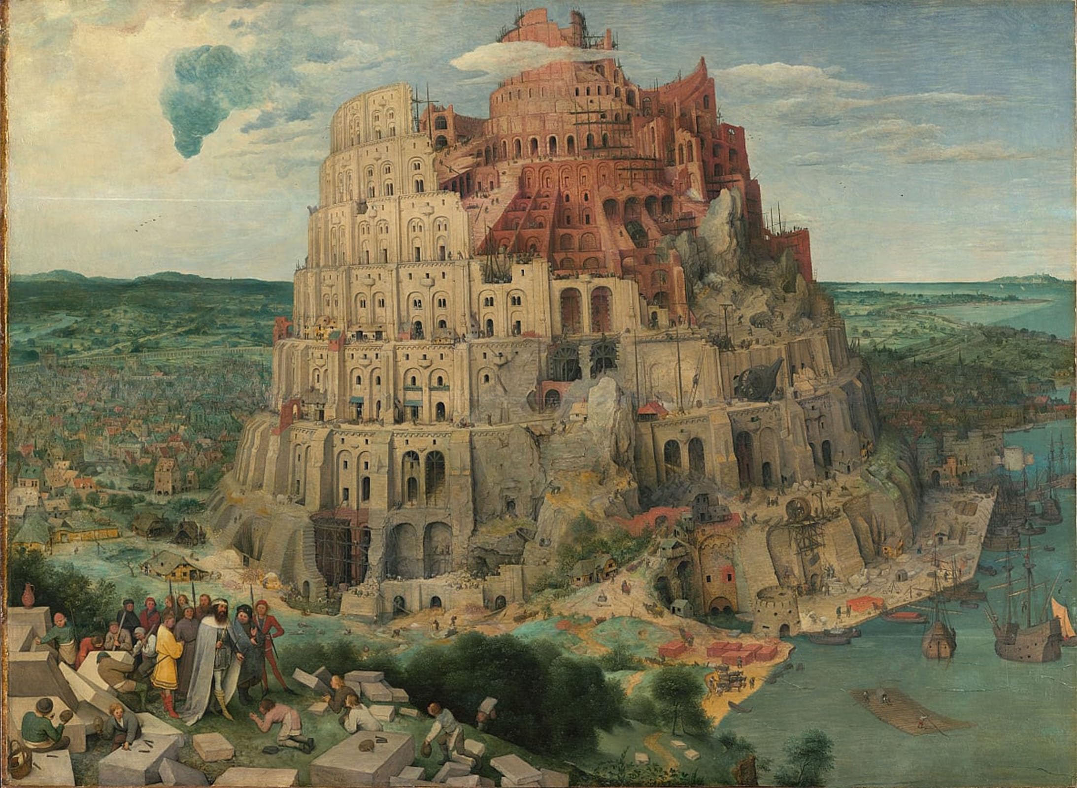 SERENDIPITP Vintage Wall Art Canvas Nordic Poster Canvas Print Picture the Tower of Babel by Pieter Bruegel the Elder Wall Art Poster for Home Decor 60x90cm