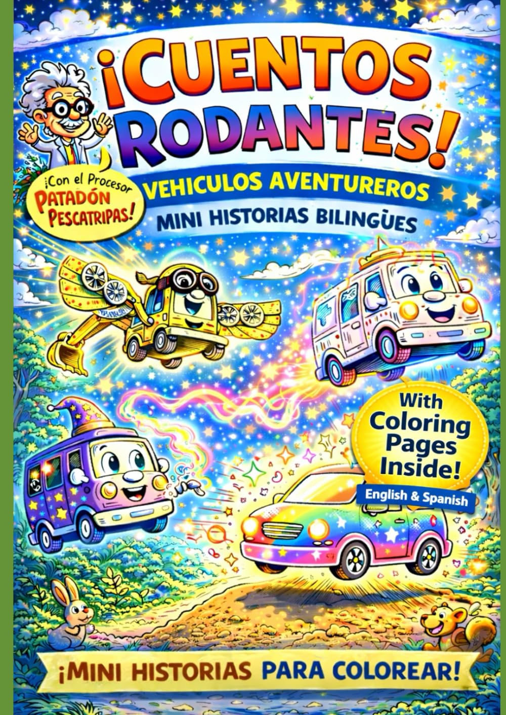 ¡CUENTOS RODANTES!: Vehículos Aventureros Mini Historias Bilingües