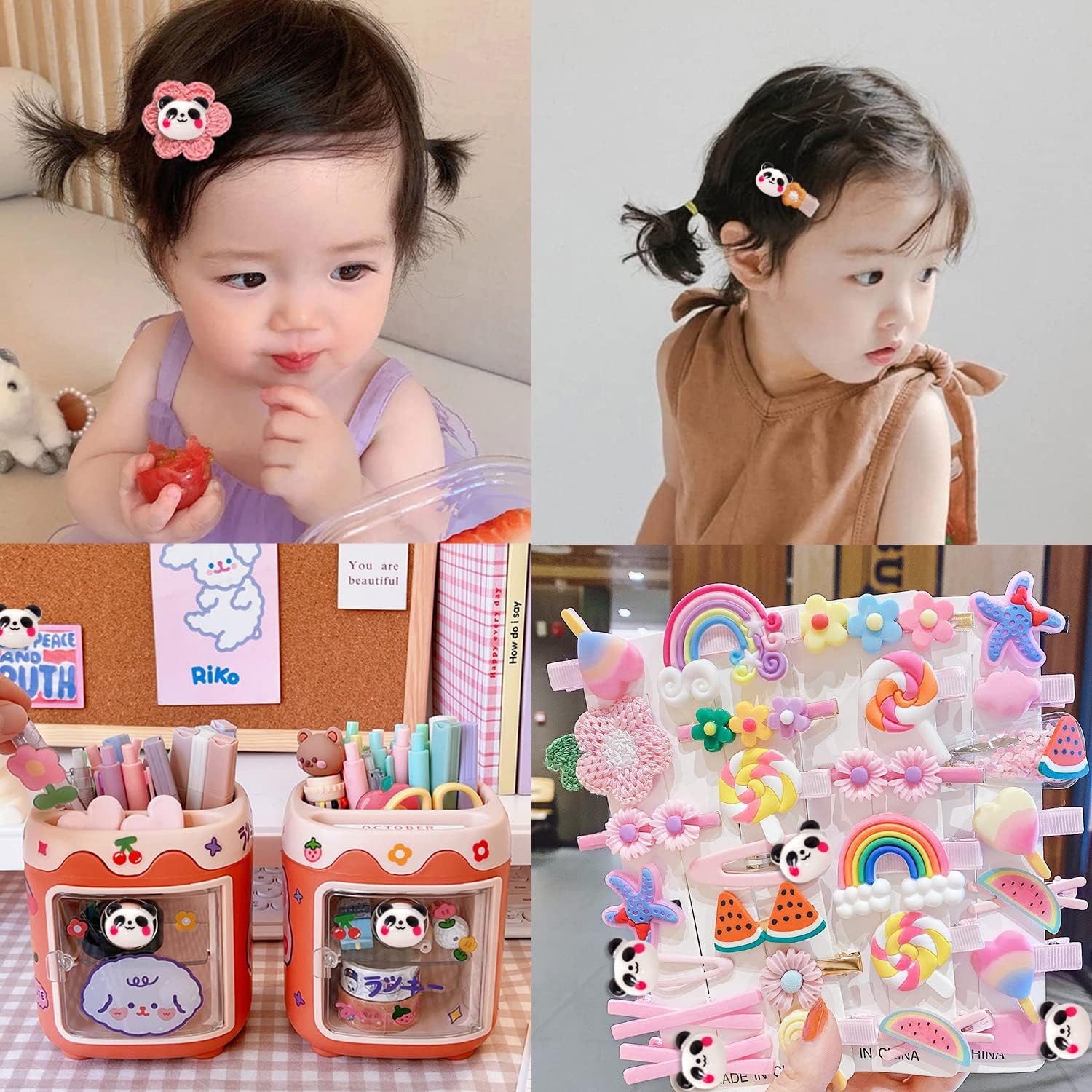 Honbay 50PCS Slime Charms Flatback Resin Charms Cute Animal Panda Embellishments for Hair Clips, Photo Frames, Phone Cases, Jewelry Boxes, Stationery Boxes, Scrapbooking, DIY Crafts, etc - Image 4