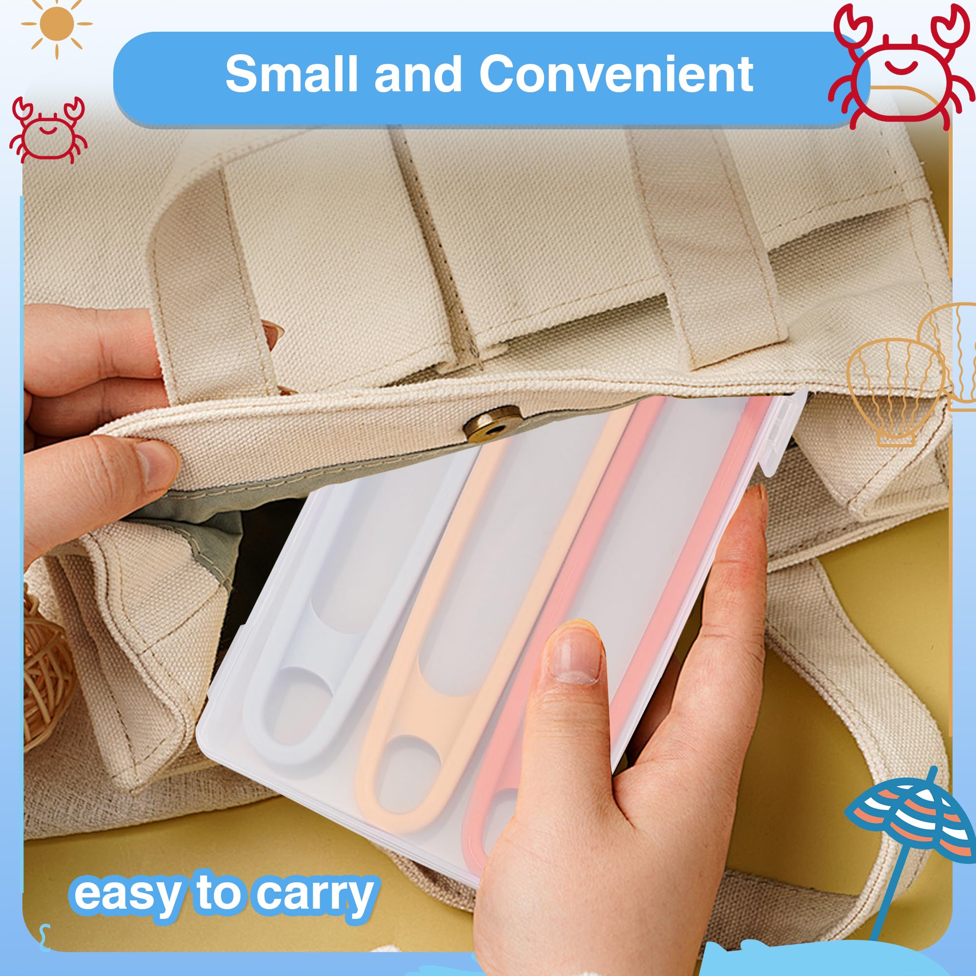 Evenpop 3 Pcs Silicone Mini Tongs 5.5 Inch 3 Colors Small Toddler Tongs, Silicone Toddler Tongs for Fine Motor Skills Preschool Sensory Toys and Accessories - Image 4