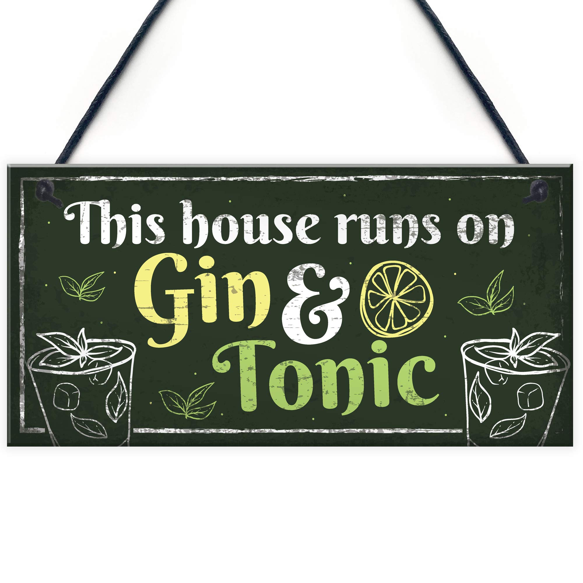 Red Ocean Gin Signs For Garden Shed SummerHouse Funny Alcohol Party Gift Kitchen Wall Plaque Sign