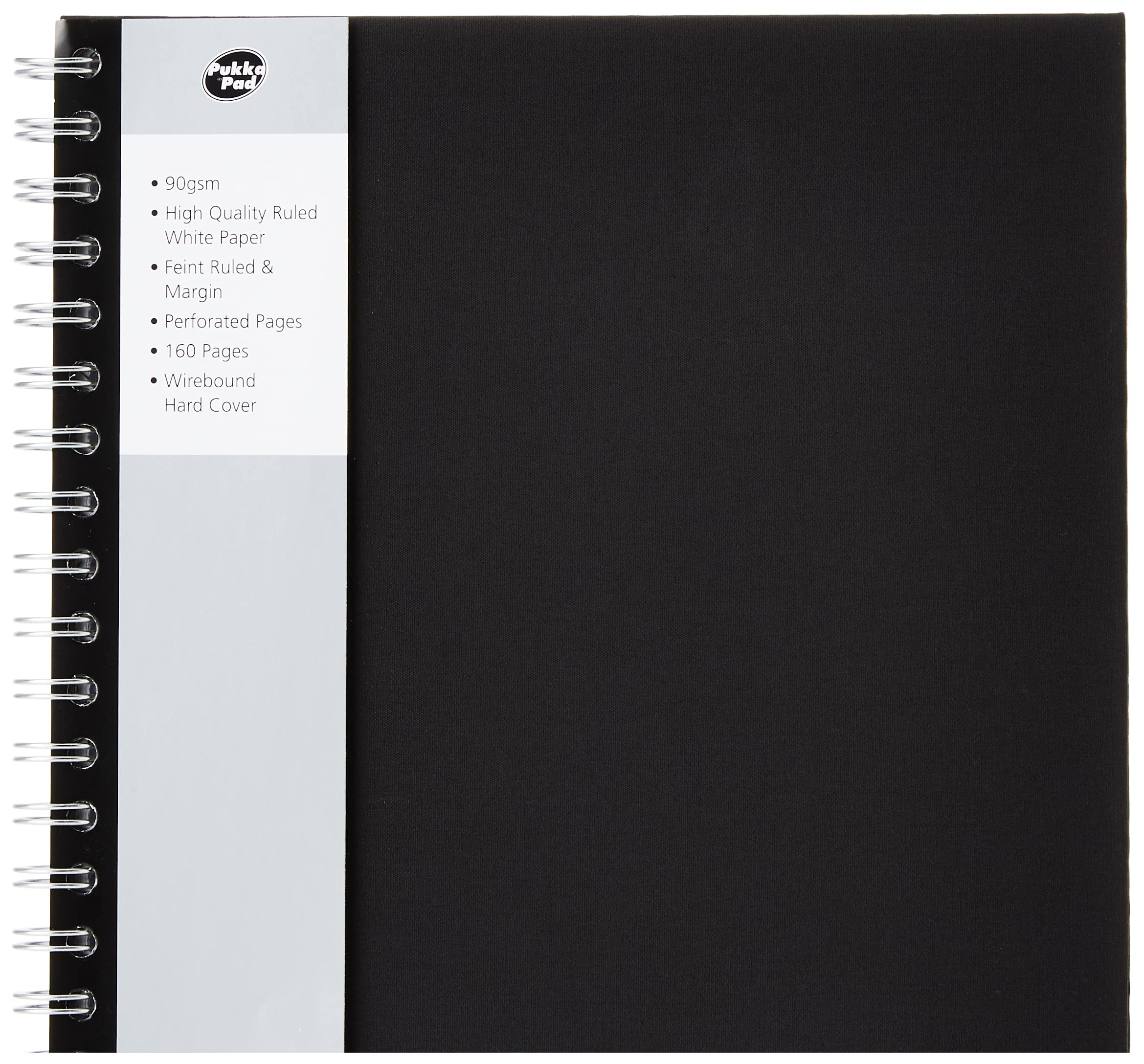 PUKKAPAD A4 WIREBOUND MANUSCRIPT BK BLK, 5 Pezzi