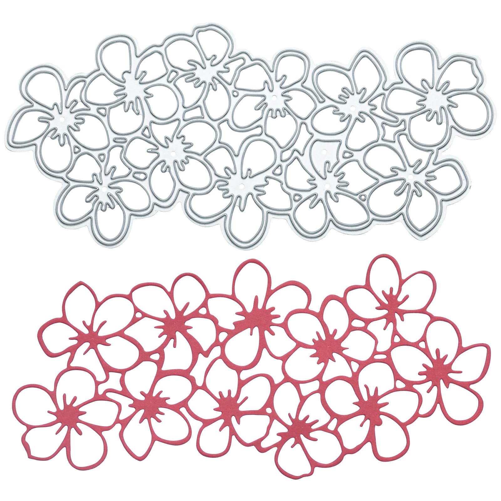 Kinretixia® Troqueles de corte de rayas de flores, troqueles para decoración de vacaciones, troqueles de metal para álbumes de recortes, tarjetas, mar de flores