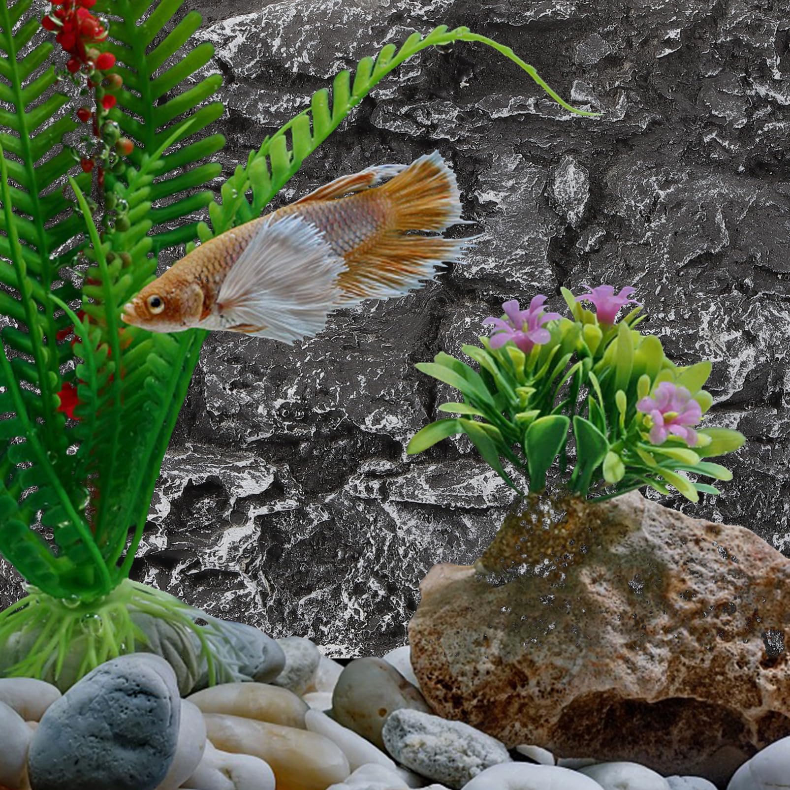 Abaodam Sfondo 3D per Serbatoio Rettili Roccioso Decorazione Realistica per Acquari Terrari Serpenti Lucertole Geco
