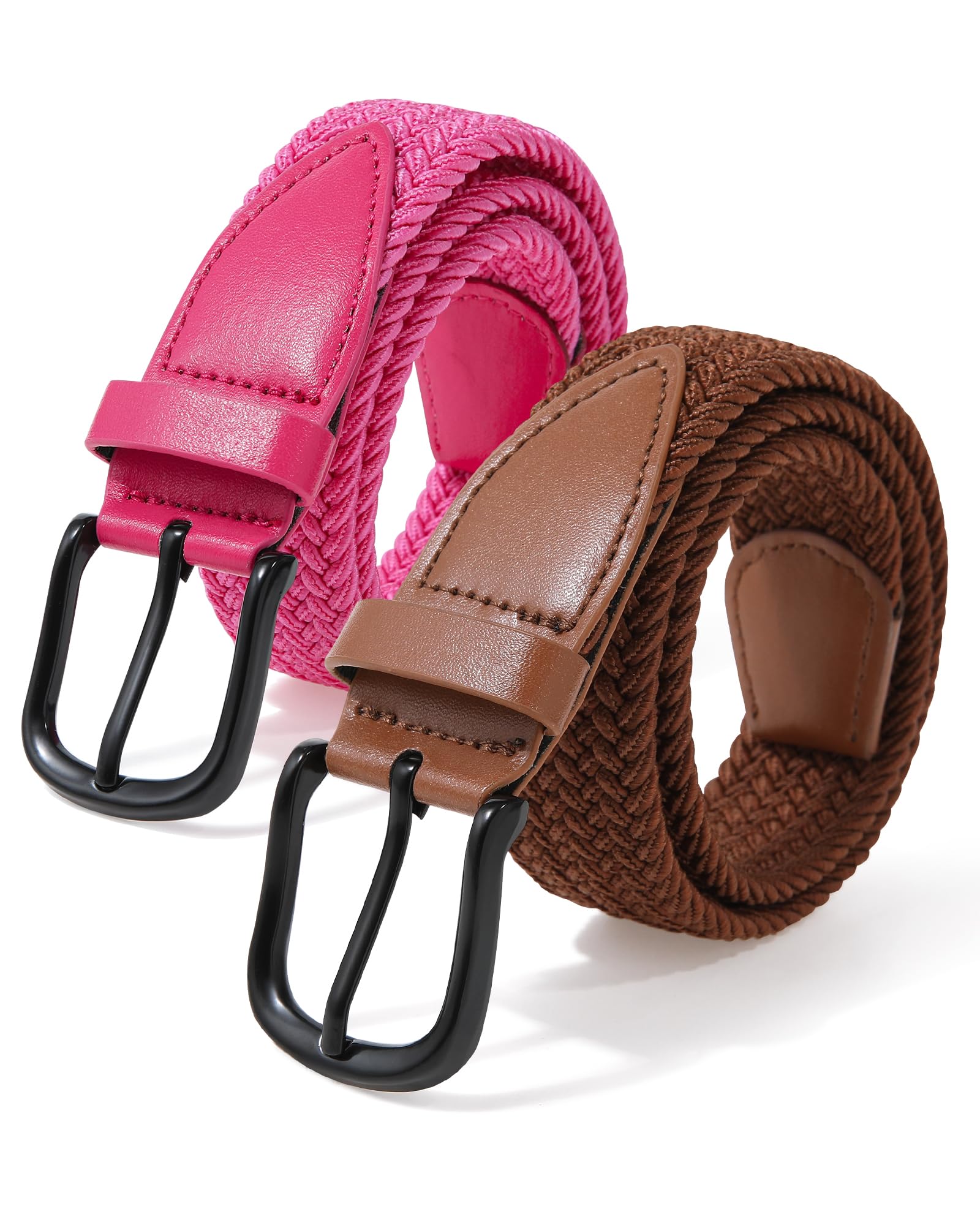 Kajeer Kids Belt for Boy, Stretch Braide Toddler Belt Pin Buckle Elastic Woven PU Golf Toddler Youth Belt for Casual