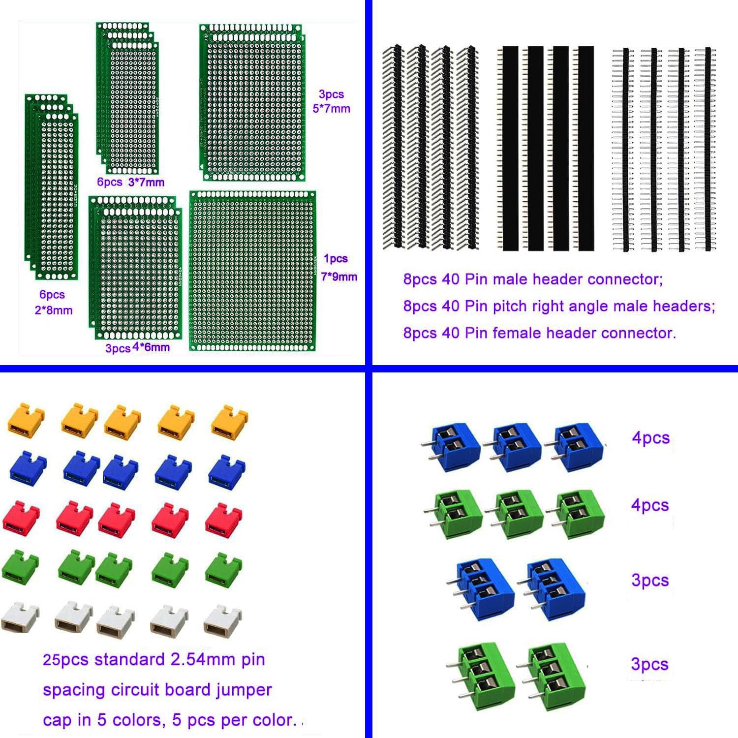 RUNCCI-YUN 82 Pezzi Kit di schede PCB, 19 Pezzi Scheda PCB a Doppia Faccia, Circuito Stampato Prototipo