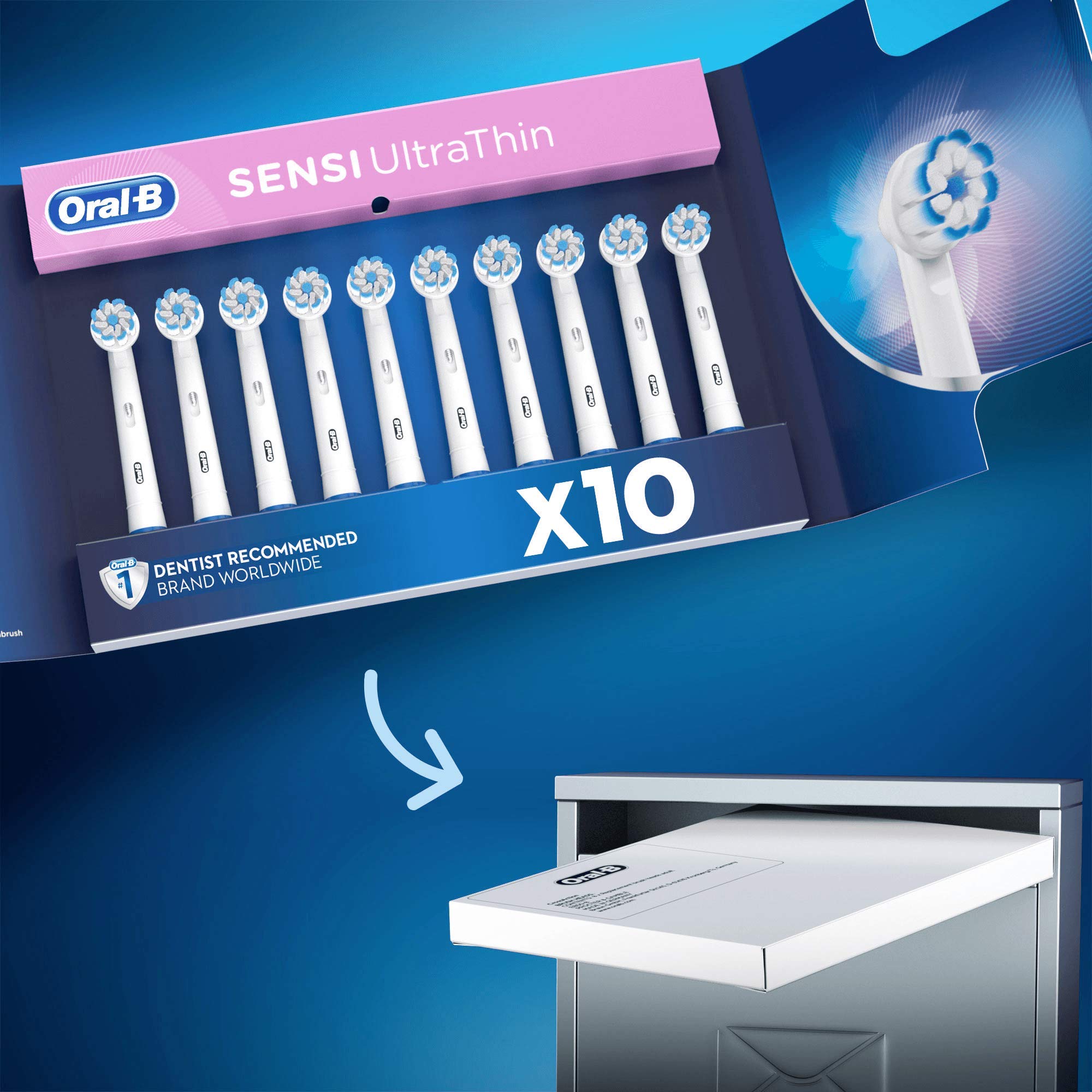 Braun Oral-B 4210201273257 Sensi Ultra Thin Aufsteckbürsten, Briefkastenfähige Verpackung, 10 Stück