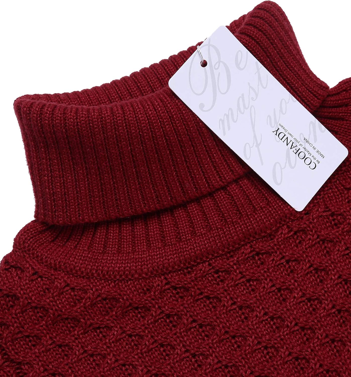 COOFANDY Men's Slim Fit Turtleneck Sweater Casual Knitted Twisted Pullover Solid Sweaters - Image 7