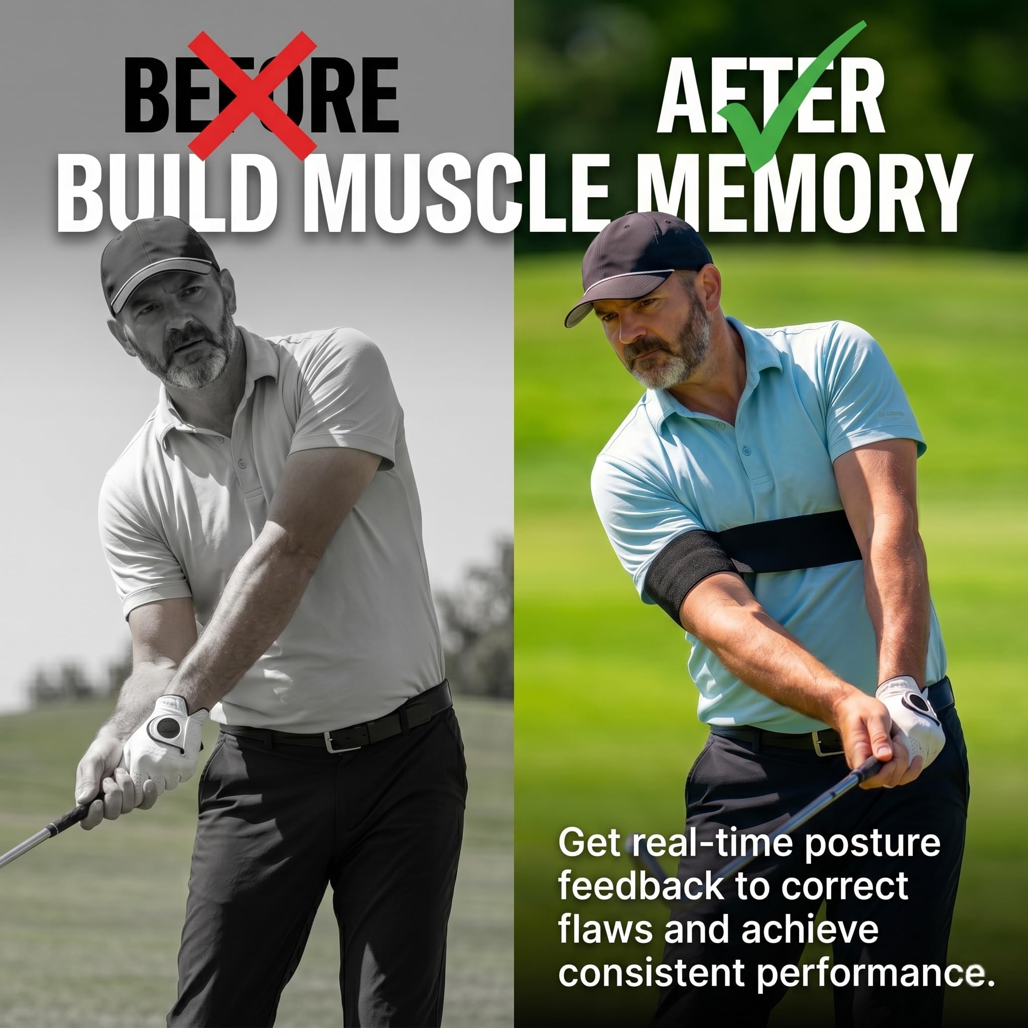 Slider - Banda de entrenamiento de golf y banda de swing de golf - Entrenador de oscilación ajustable para brazos, Slider Golf Training Aid, pulsera de corrección elástica para entrenamiento en