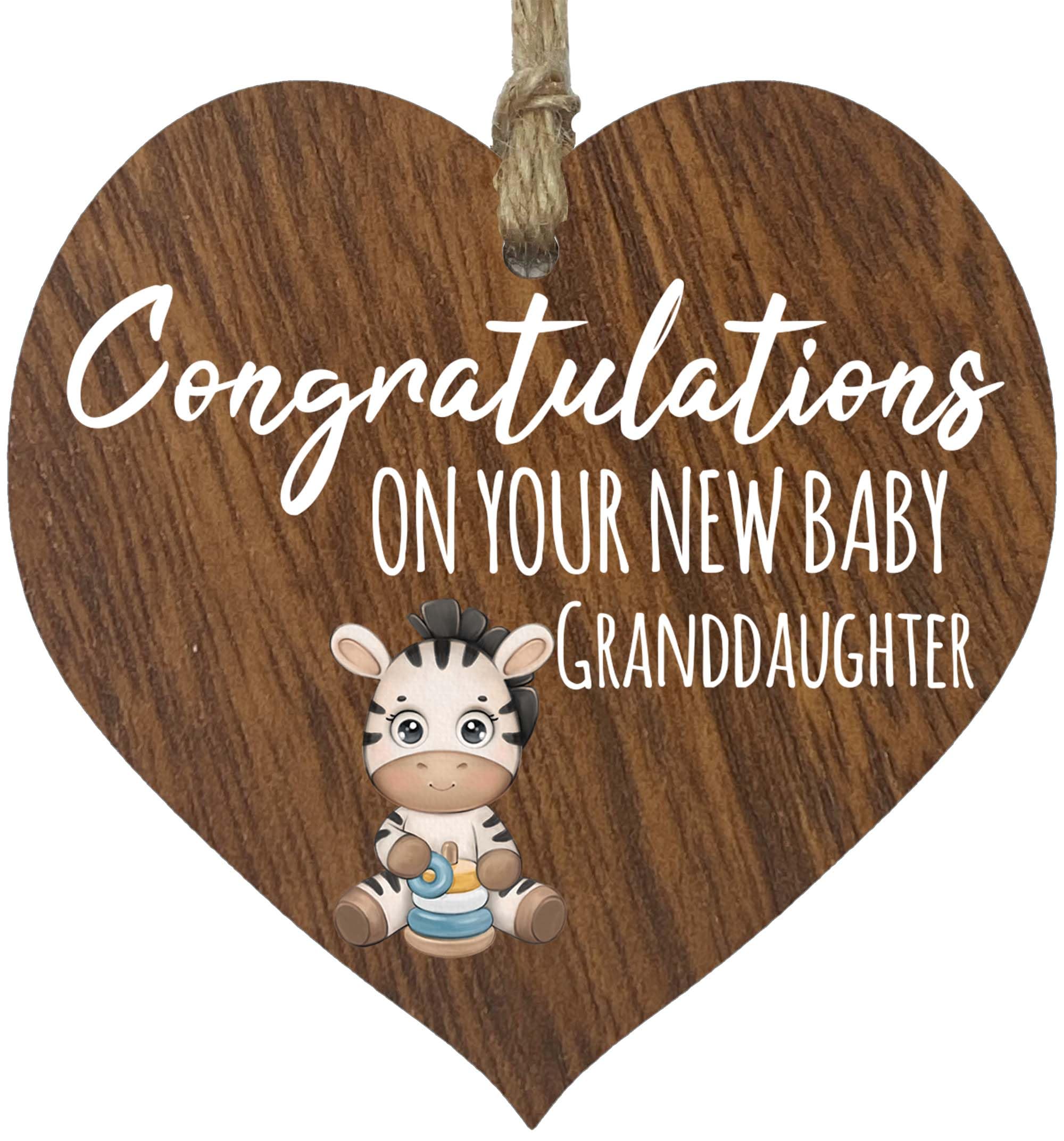 Grandparents to Be Gifts - It's a Girl Hanging Wooden Heart Sign Plaque for Nanny Grandad - Dark Wood Hearts, Parents to be Gifts, Mummy to be Gift, Baby Reveal Gift, Baby Shower Keepsake Ideas
