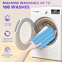 Vista 5 de 6 paquetes de almohadillas reutilizables para fregona compatibles con Swiffer PowerMop, almohadillas de microfibra para suelos de madera, repuestos