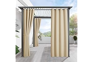 RYB HOME - Weatherproof, Waterproof, and Wind Resistant Curtains for the Outdoors